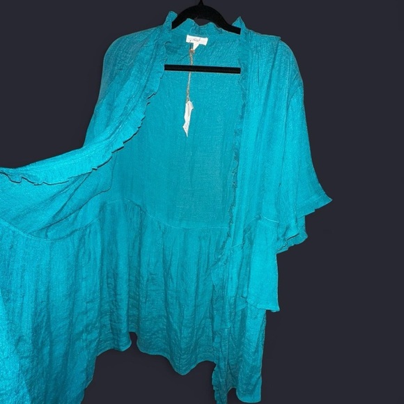Easel Teal Tunic Top - Picture 4 of 6